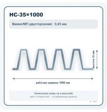 Профлист НС-35×1000 ВикингМП двусторонний 0,45 мм