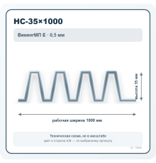 Профлист НС-35×1000 ВикингМП Е 0,5 мм